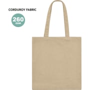 Bolsa publicitaria de poliéster tipo pana y asas reforzadas 260 g/m²