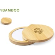 Espejo personalizado de bambú con cierre magnético nature