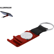 Llavero moneda en aluminio con soporte para smartphone