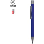 Bolígrafo personalizado de aluminio reciclado color acabado goma y metalizado