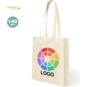 Bolsa ecológica personalizada de algodón orgánico 140 g/m2