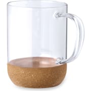 Taza de cristal borosilicato y corcho personalizada por 1 cara (450 ml)