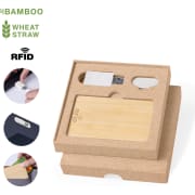 Set seguridad personalizado bambú y caña de trigo