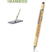 Bolígrafo eco personalizado multifunción en bambú con 6 funciones