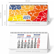 Calendario de mesa 2027 prefabricado con espiral