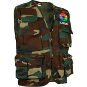 Chaleco multibolsillos tela camuflaje safari Valento