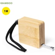 Flexómetro personalizado de bambú 1 M con cuchilla metálica