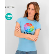 Camiseta personalizada lisa algodón corte moderno de mujer Seiyo 160