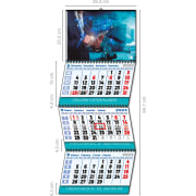 Calendario de pared 2026 trimestral con espiral y faldilla internacional