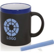 Taza publicitaria bicolor con pizarra y tiza (350 ml)