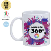 Taza de cerámica premium (AAA) personalizada a todo color 360º (350 ml)