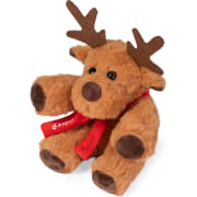 Peluche publicitario reno suave con bufanda navideña