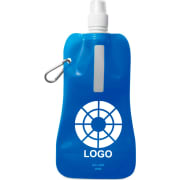 Bidón flexible de plástico sin BPA con mosquetón y ventana (400 ml)