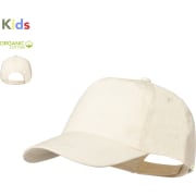Gorra niño 5 paneles algodón orgánico y cierre en velcro personalizada