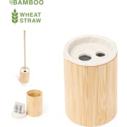 Sacapuntas personalizado de caña de trigo y bambú con depósito