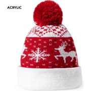 Gorro navideño acrílico con pom pom personalizado