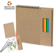 Set de 8 lápices de colores y bloc de anillas en cartón reciclado
