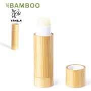 Barra de bálsamo labial publicitario bambú protección SPF15 vainilla