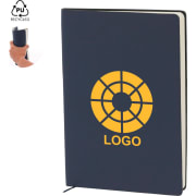 Bloc notas publicitario de PU reciclada con portada flexible 14.8 x 21 cm