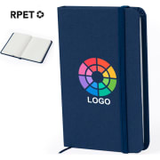 Bloc notas personalizado RPET con tapas rígidas y banda elástica sujeción 9.3 x 14.3 cm