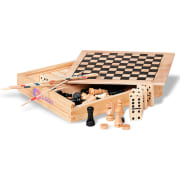 Caja de madera con 4 juegos