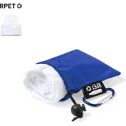 Poncho LDPE adulto personalizado con funda RPET y mosquetón Brinek