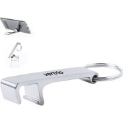 Llavero soporte para smartphone y abridor en aluminio mate