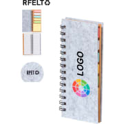 Bloc de notas adhesivas en fieltro RPET 6 x 13 cm