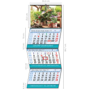 Calendario de pared 2027 trimestral con espiral y faldilla internacional