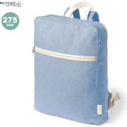 Mochila nature de algodón reciclado 275g/m2 bolsillo frontal