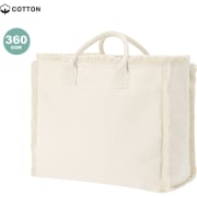 Bolsa de playa publicitaria con cremallera de algodón 360 g/m2 32 x 36 x 19 cm