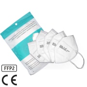 Mascarillas FFP2 blancas homologadas CE en packs de 5 (mínimo 100)