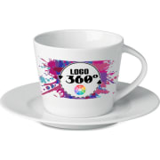 Taza con plato impresa en 360º (180 ml)
