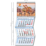 Calendario de pared 2027 trimestral faldilla nacional