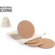 Set posavasos publicitario corcho natural 4 piezas
