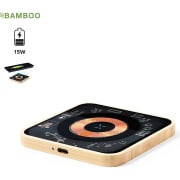 Cargador original personalizado de bambú inalámbrico cuadrado