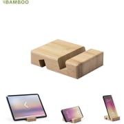 Soporte de bambú lacado para dispositivos personalizado