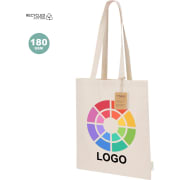 Bolsa de tela eco personalizada de algodón reciclado 180 g/m2