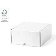 Caja personalizada cartón reciclado blanco 16x8,5x15