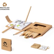 Set para colorear personalizado en cartón reciclado con lápices