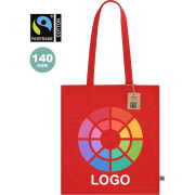 Bolsa de tela de algodón personalizada Comercio Justo 140 g/m2
