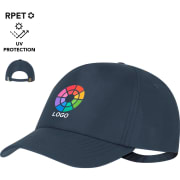 Gorra personalizada 5 paneles en poliéster RPET con protección uv50