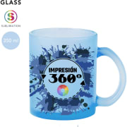 Taza de cristal impresa a todo color en 360º (350 ml)
