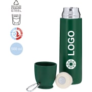 Set de termo con taza en acero inox reciclado (500 ml)