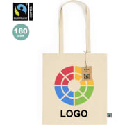 Bolsa personalizada de Comercio Justo de algodón 180 g/m2