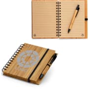 Libreta personalizada ecológica de bambú con bolígrafo 13,5x18 cm