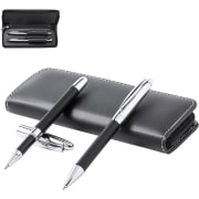 Set premium de bolígrafo y roller en polipiel/metal estuche a juego