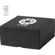 Caja de cartón reciclado negra corrugado para personalizar 16x8,5x15