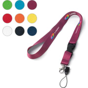 Lanyard personalizado 2 cm ancho con hilo móvil y hebilla clic-clac
