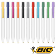 Bolígrafo media clic blanco personalizado BIC